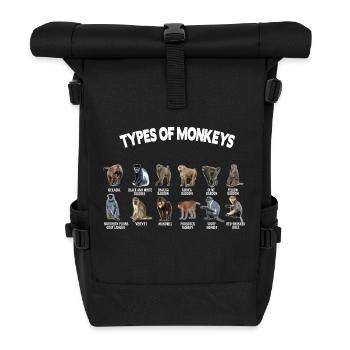 Types Of Monkeys Monkeys Breeds list - Roll Top Backpack - black - Front