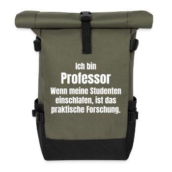 Ich bin Professor - Rolltop Rucksack - Olive/Schwarz - Vorne