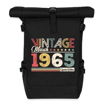 60. Geburtstag Geschenk Mann Vintage März 1965 - Rolltop Rucksack - Schwarz - Vorne