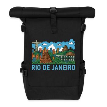 Rio de Janeiro, Brazil - Roll Top Backpack - black - Front