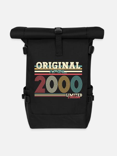 25. Geburtstag Geschenk Mann Original April 2000 - Rolltop Rucksack - Schwarz