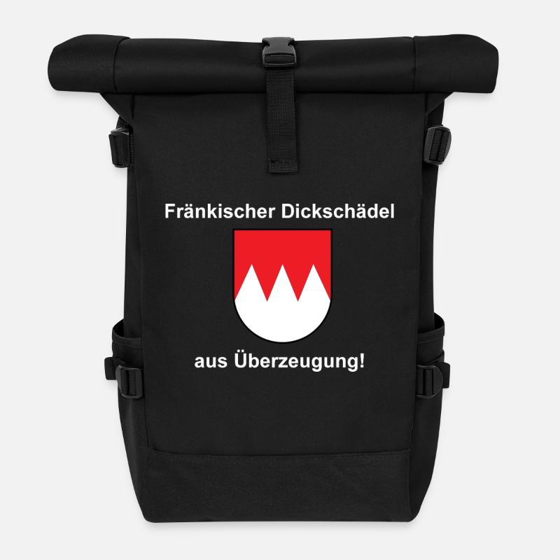 Fränkischer Dickschädel - Rolltop Rucksack - Schwarz
