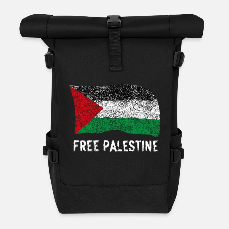 Free Palestine - Roll Top Backpack - black