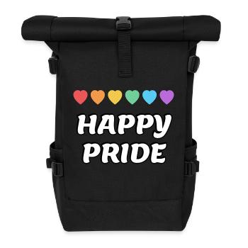 Happy Pride Rainbow hearts Mois de la fierté LGBTQ - Sac à dos roll top - noir - Devant