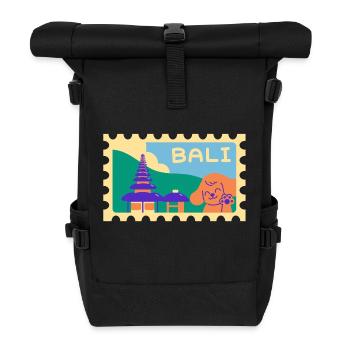 INDONET Bali cartoon - Roll Top Backpack - black - Front