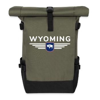 T-shirt de fan du Wyoming – Wild & Free - Sac à dos roll top - olive/noir - Devant