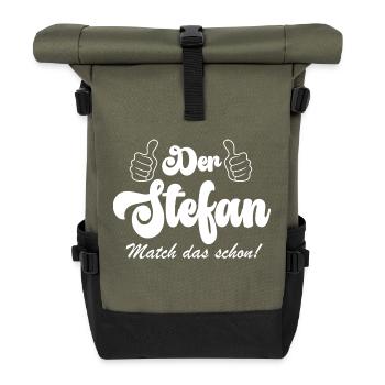der Stefan match das schon - Rolltop Rucksack - Olive/Schwarz - Vorne