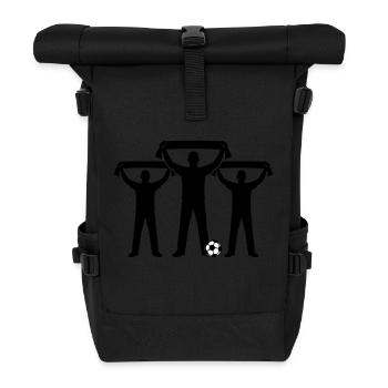 Football Fan Silhouette - Roll Top Backpack - black - Front