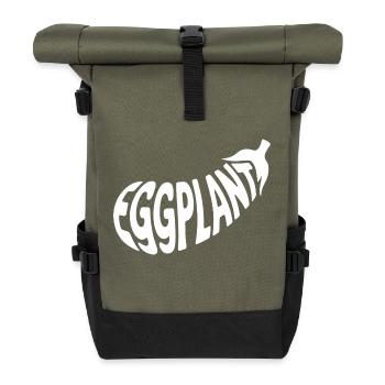 aubergine - Logo de légume cool - Sac à dos roll top - olive/noir - Devant