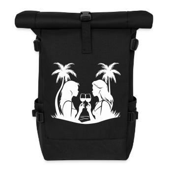 Frauen Dinner-Partie Silhouette - Rolltop Rucksack - Schwarz - Vorne