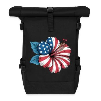  Florist Hibiscus Flower Independence Day 4th of - Rolltop Rucksack - Schwarz - Vorne