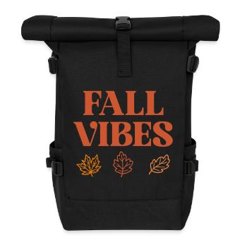 Fall Vibes - Roll Top Backpack - black - Front