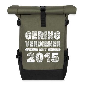 Spruch 2015 - Rolltop Rucksack - Olive/Schwarz - Vorne