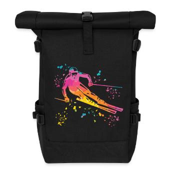 Alpine skiing Winter sports Nordic skiing - Roll Top Backpack - black - Front