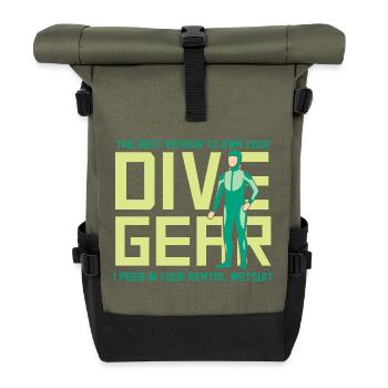 Plongeur Plongeur Snorkeling Plongeur récréatif - Sac à dos roll top - olive/noir - Devant