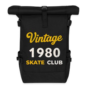 Cadeau vintage de l’année rétro de naissance du Skate Club des années 1980 - Sac à dos roll top - noir - Devant