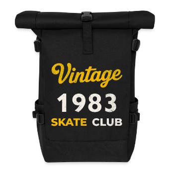 Vintage 1983 Skate Club Retro Geburtsjahr Geschenk - Rolltop Rucksack - Schwarz - Vorne