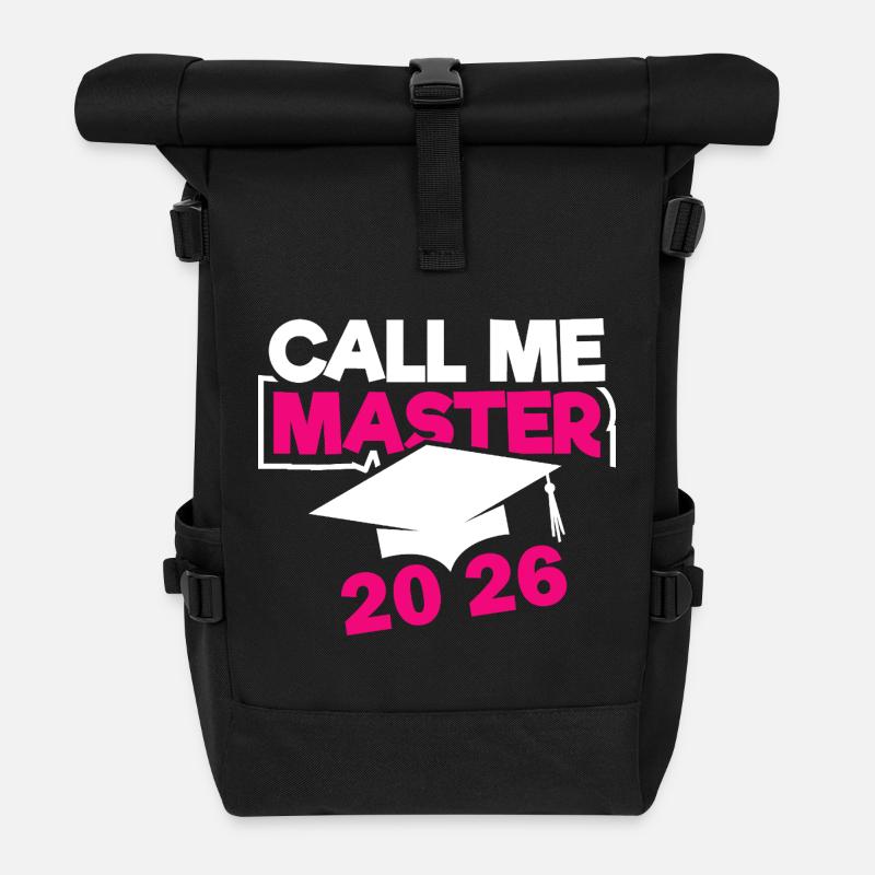 Master 2026 Abschluss Promotion Sponsion - Rolltop Rucksack - Schwarz