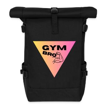  Muskel-Logo Triangel - Rolltop Rucksack - Schwarz - Vorne