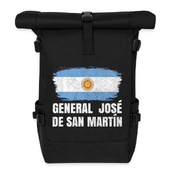 General Jose de San Martin Argentina Design - Rolltop Rucksack - Schwarz - Vorne