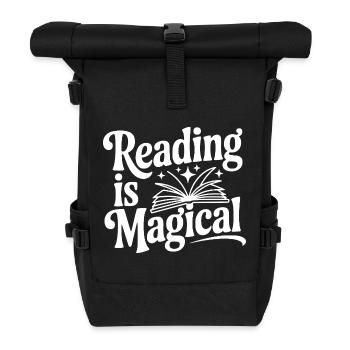 Lesen ist magisch - Rolltop Rucksack - Schwarz - Vorne