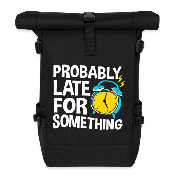 Procrastinationlazy lazy lazy lazy - Roll Top Backpack - black - Front