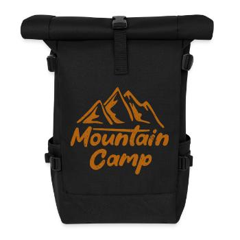 Mountain Camp Outdoor Hiking Design - Roll Top Backpack - black - Front