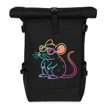 Rainbow Rat Neon Glasses - Roll Top Backpack - black - Front