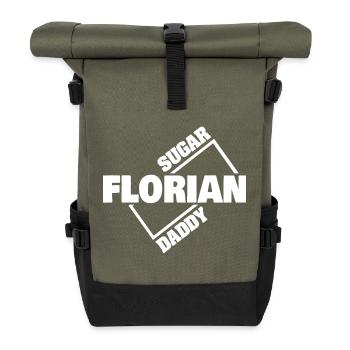 Gift for Florian - Roll Top Backpack - olive/black - Front