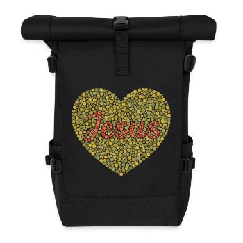Jesus liebt dich | Glaube | Geschenk - Rolltop Rucksack - Schwarz - Vorne