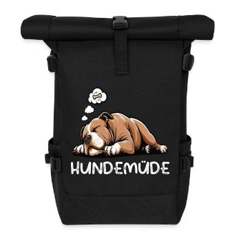 Hundemüde American Bully Bully Pit Bullybesitzer - Rolltop Rucksack - Schwarz - Vorne