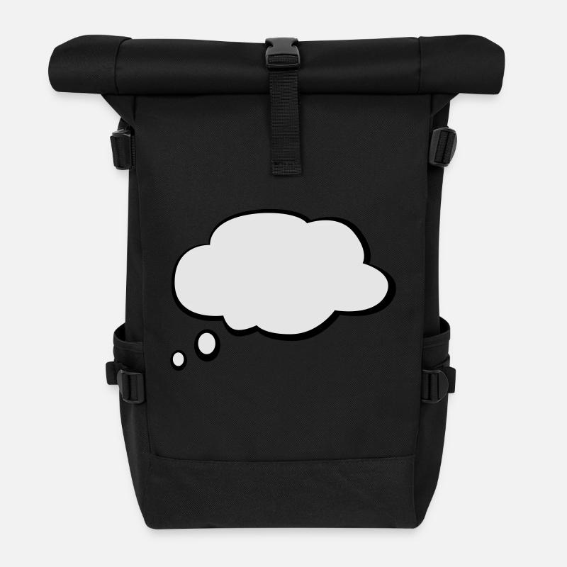 Textballon - Rolltop Rucksack - Schwarz