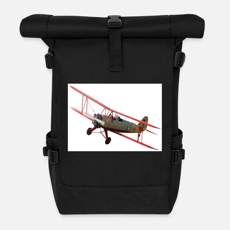 Doppeldecker - Rolltop Rucksack - Schwarz