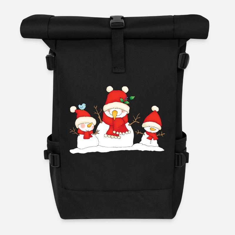 Christmas snowmen. - Sac à dos roll top - noir