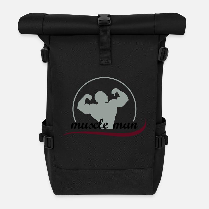 muscleman_3 - Rolltop Rucksack - Schwarz