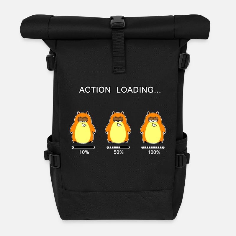 Action loading... (whiteline) - Rolltop Rucksack - Schwarz