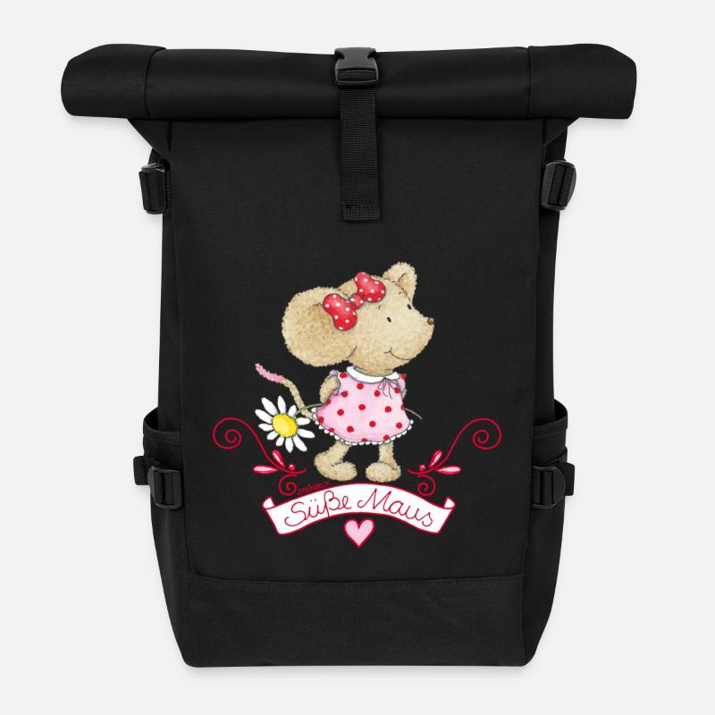 Kikibell Suesse Maus Banner - Rolltop Rucksack - Schwarz