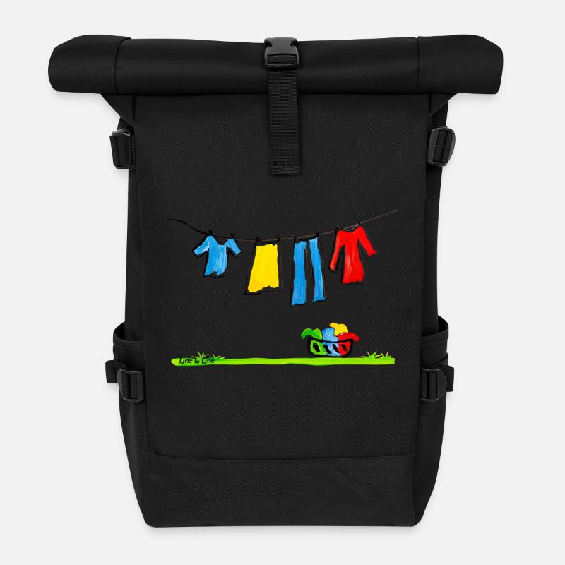 Auf der Leine - Rolltop Rucksack - Schwarz