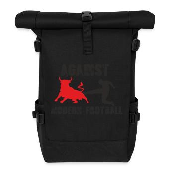 Against Modern Football Fussball Ultras - Rolltop Rucksack - Schwarz - Vorne