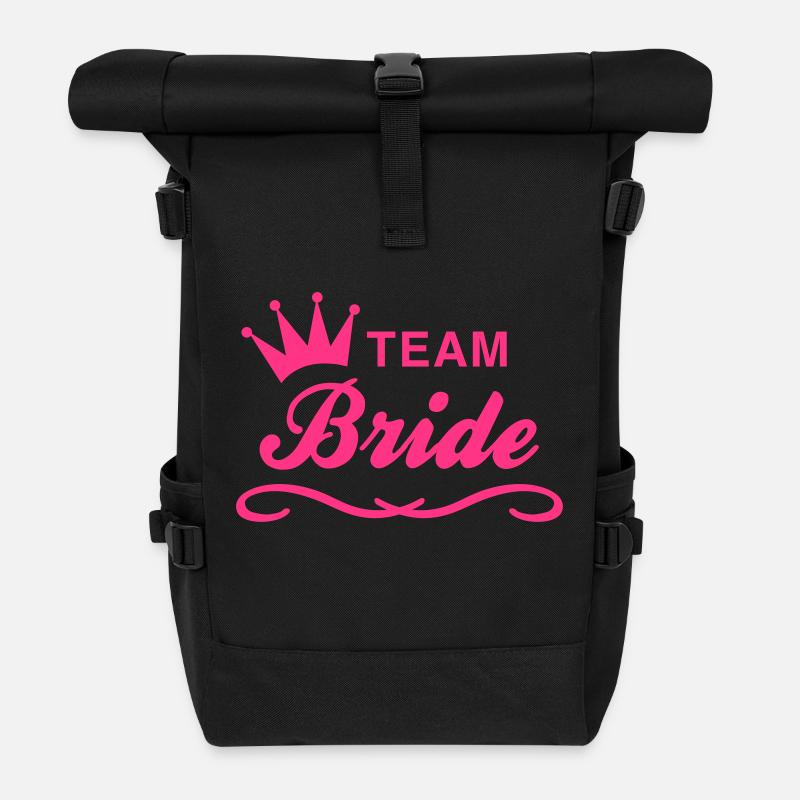Team Bride - Rolltop Rucksack - Schwarz