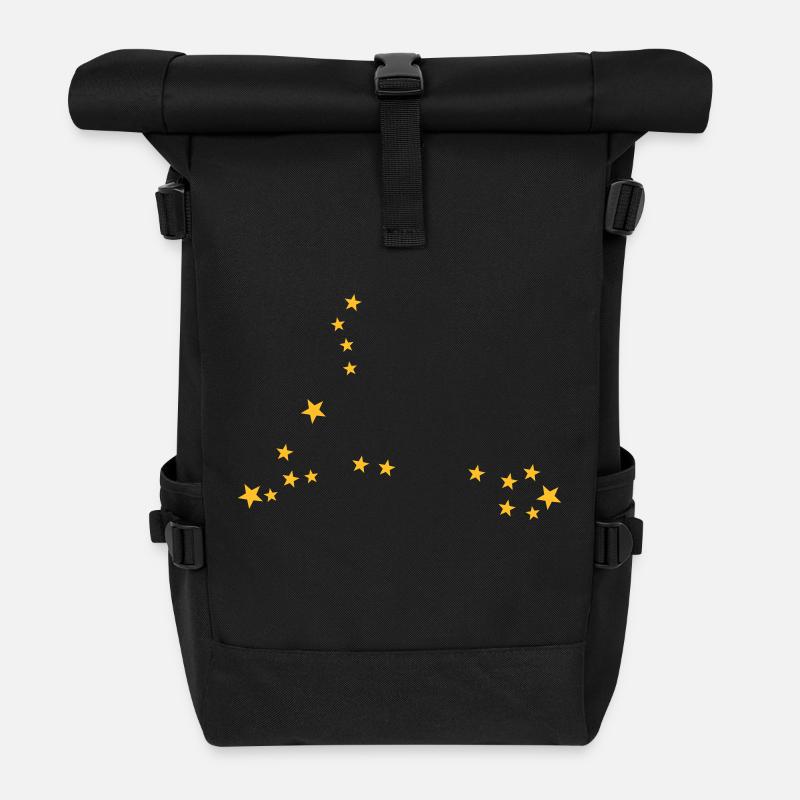 Poissons constellation - Sac à dos roll top - noir