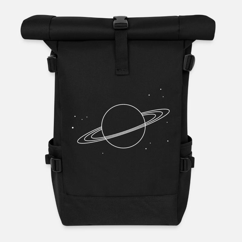 Saturn - Roll Top Backpack - black