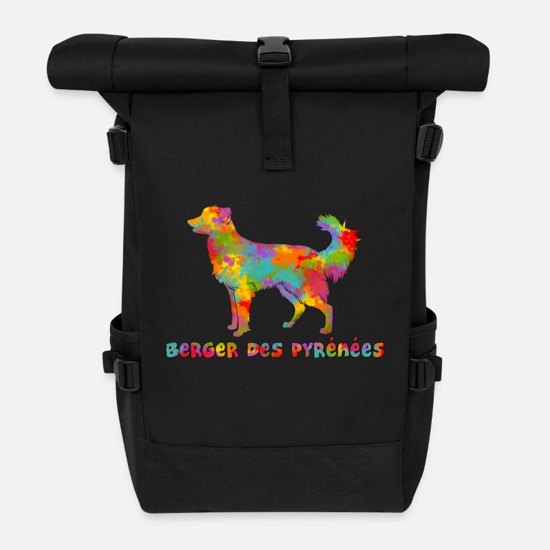 Berger des Pyrénées Face Rase Multicolore - Sac à dos roll top - noir