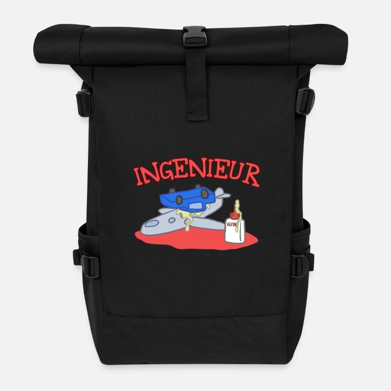 Mein Kind wird ... Ingenieur - Rolltop Rucksack - Schwarz