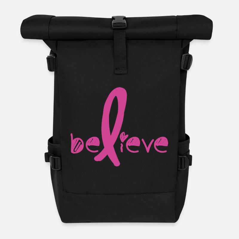 Believe Cancer Fight - Roll Top Backpack - black