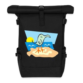 beach strand summer sommer vacation urlaub45 - Rolltop Rucksack - Schwarz - Vorne
