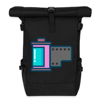 camera caméra film photo appareil photo - Sac à dos roll top - noir - Devant