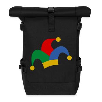 clown harlekin hofnarr kasper komiker narr witzbol - Rolltop Rucksack - Schwarz - Vorne