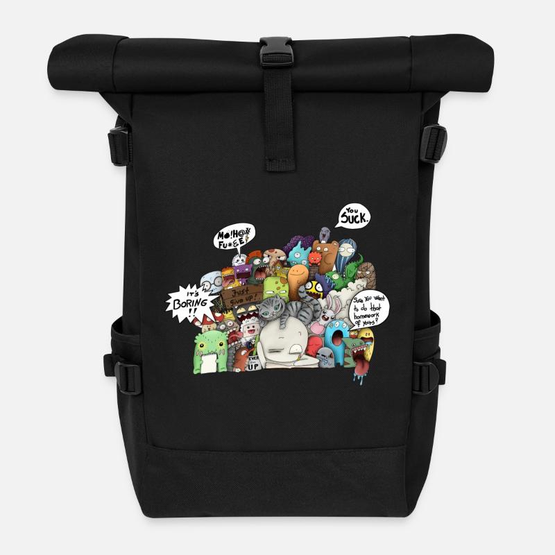Konzentration - Rolltop Rucksack - Schwarz