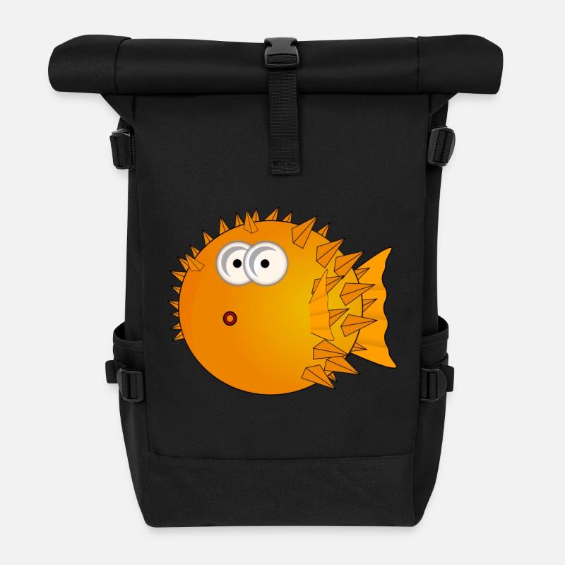 kugelfisch - Rolltop Rucksack - Schwarz